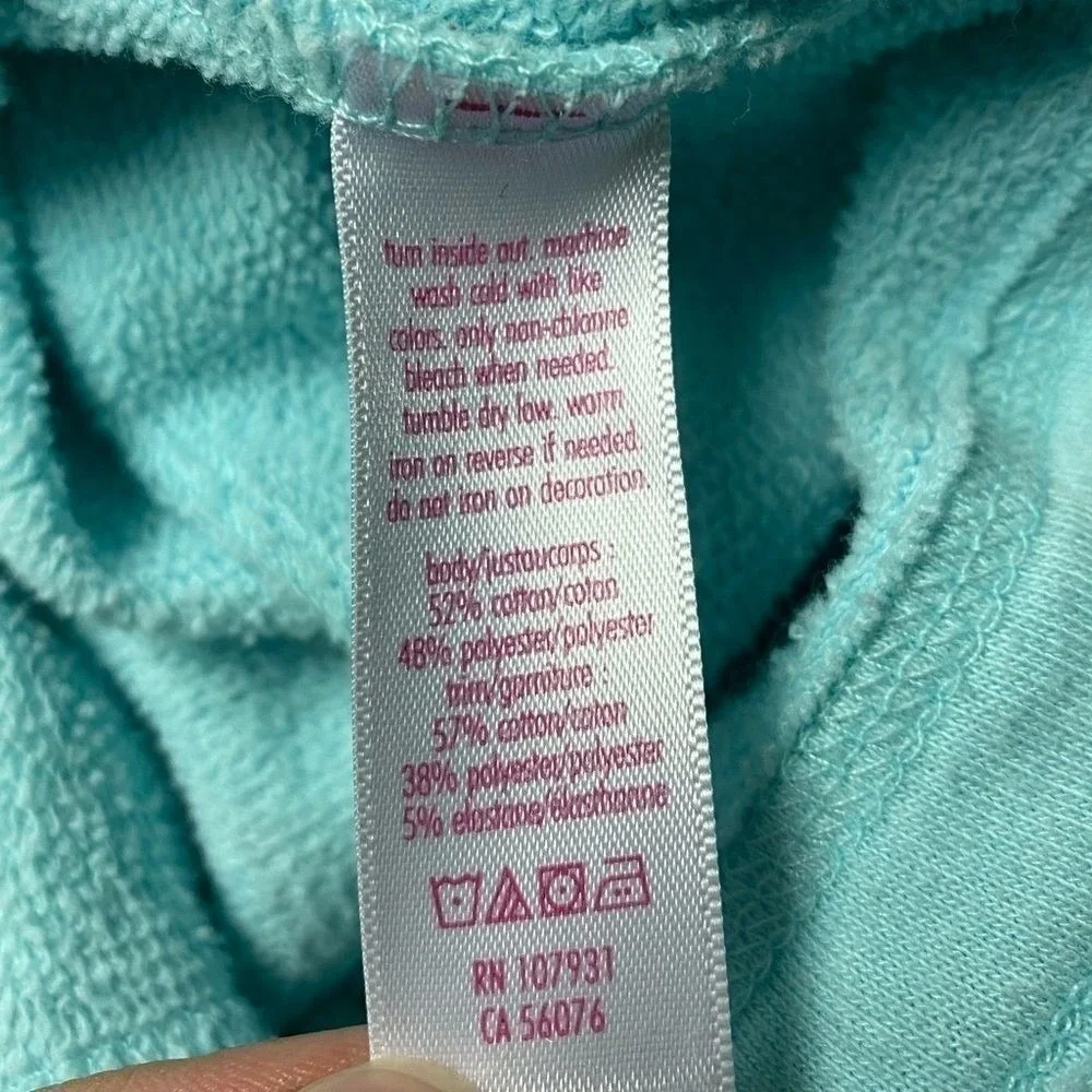 JUSTICE Sport Activewear Girls 12 Teal Crop Sweatshirt‎ Crew Neck Athleisure
